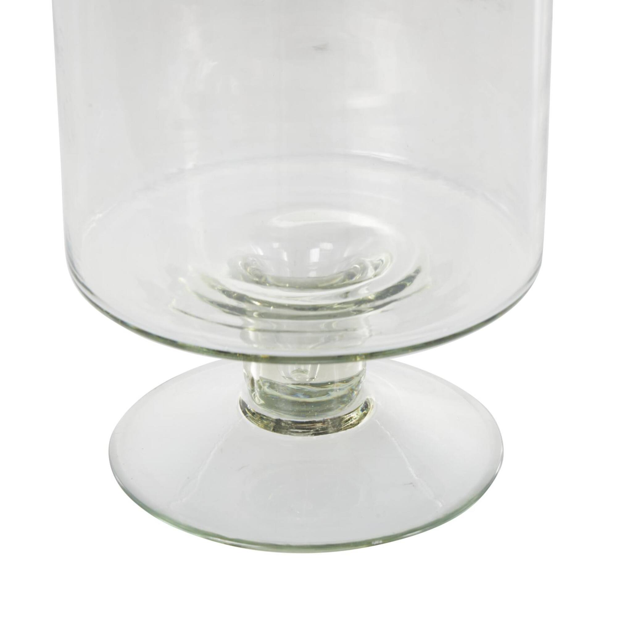 13" Clear Glass Hurricane Candle Holder with Elevated Base